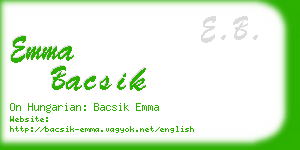 emma bacsik business card